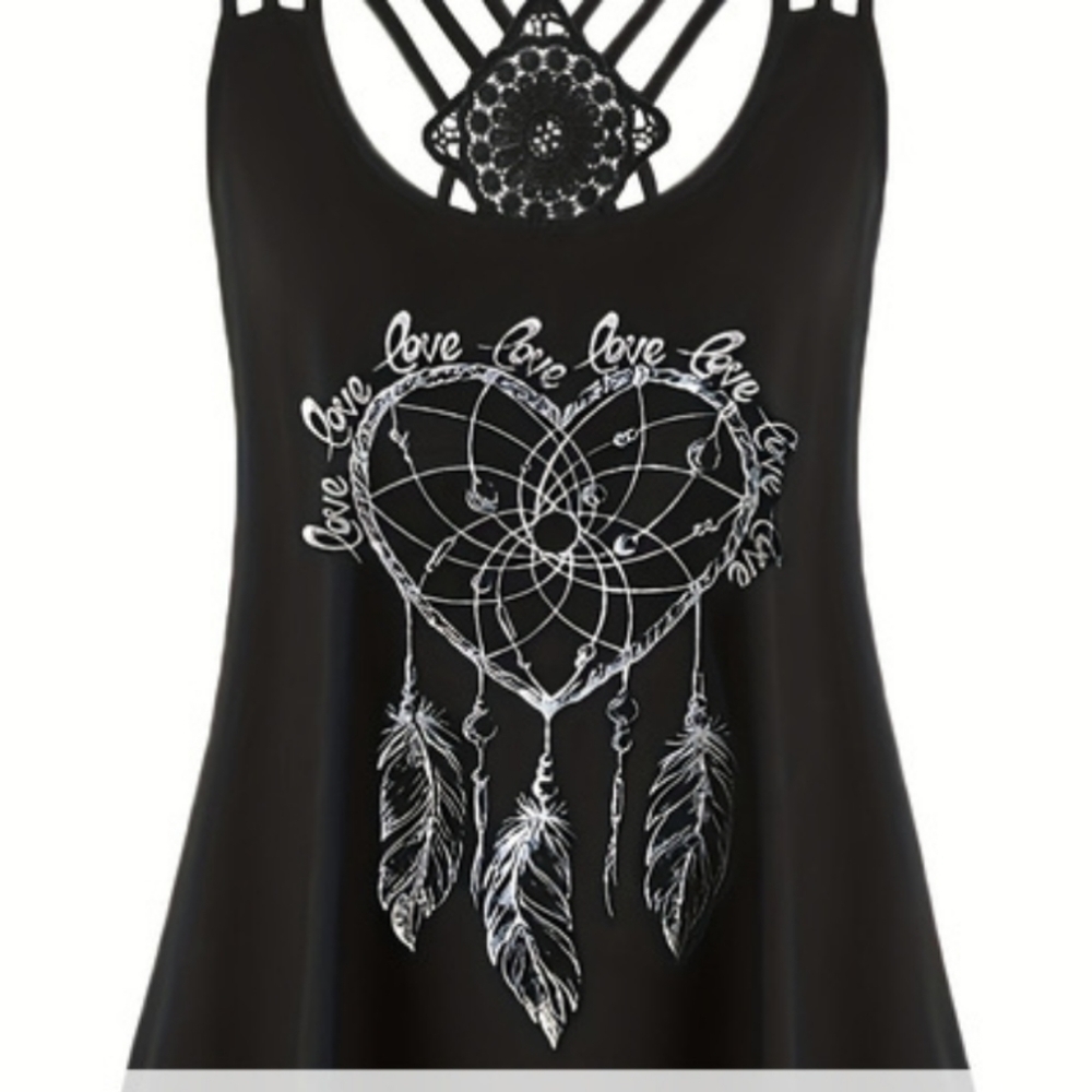 Plus Size Solid Contrast Lace Criss Cross Cami Top Sizes L/12-8XL/28